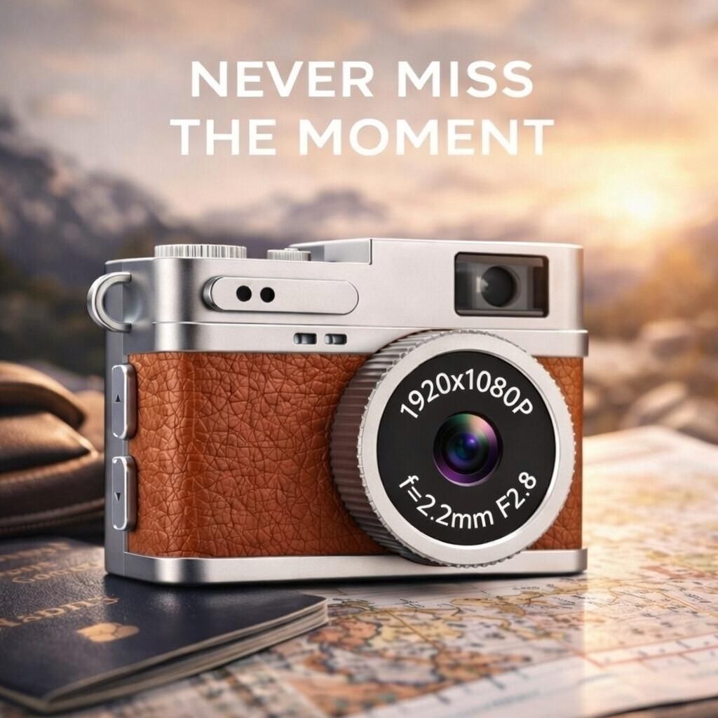 1080p Mini Digital Camera – Pocket Size Camera with Filter Modes, Flash Light & Metal Keychain